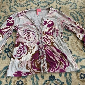 Charolette Tarantola‎ Women’s Ruffled Front Button